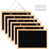 GOYADA Lavagna per gesso, in legno, 30 x 20 cm, con corda e gancio, per cucina, menu, scuola, bar, decorazione, 6 pezzi