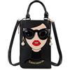 ENJOININ Moda Pochette Borsa Tote in Pelle con Lady Face Funky Borsa a Tracolla per le Donne Borsa a Mano Catena Borsa
