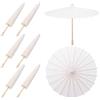5 Ombrellini Di Carta 60 Cm Bianchi Per Decorazioni Feste - Matrimoni, Baby Shower, Compleanni