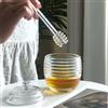 XIZHI Vaso di miele trasparente con mestolo e coperchio Vaso di miele in vetro per alveare per la cucina domestica Contenitore per miele e alveare (mestro)