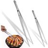 Visxcnu Set di 2 pinze Fini da Cucina, 30cm+20cm in Acciaio Inox, per Uso Alimentare, pinze Professionali Lunghe, per Cucina, riparazioni, Frutti di Mare e Barbecue