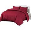Crescent Textile Set di biancheria da letto con copripiumino 200 fili, per letto singolo, matrimoniale, king e super king, 100% cotone egiziano, di qualità alberghiera, con chiusura facile (bordeaux,