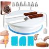 Narunii 35 pezzi vassoio girevole per torta, spatole per glassatura, set di raschietti per torta, boccole da pasticceria, kit fai da te per decorazione cucina stampo da cucina strumento