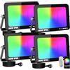 RIGIDON 4x 150W Faretto Led RGB Smart, 15000LM Faretti Led Colori con Spina