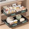 PNNP 2 Pezzi Cassetto Estraibile Cucina: Cassetti Telescopico Armadio - Cestelli Estraibili per Cucina a Larghezza Regolabile (32-53 cm L x 43 cm P x 7 cm A) - Nessuna Foratura | Nero