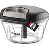 Geedel Affettatrice per cipolle, 500 ml, con cavo a corda, tritatutto manuale con lame in acciaio inox, tritatutto per verdure, cipolle, noci, aglio