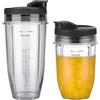 AUMUA 18oz/ 24oz Tazza di Ricambio Compatibile con Ninja Frullatore BN750EU BN495EU BN800EU TB301EU TB401EU CB100EU CB350EU, con 2 Coperchio Pieghevole, Parti di Ricambio Accessorio per Frullatore