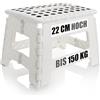 COM-FOUR®, scaletta pieghevole, portatile, antiscivolo e salvaspazio, portata fino a 150 kg bianco