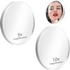 LuxStellar Specchio ingranditore con ventosa, 2 pezzi specchio cosmetico con doppia ventosa in 5 x 10 x ingrandimento, specchio ingranditore da incollare per bagno, tavolo da toeletta, rasatura e lavori fini