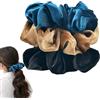 Guiguishiny 3Pcs Scrunchies in Velluto,Elastici per Capelli in velluto Scrunchies,Morbidi e Confortevoli, Elastici per Capelli in Esclusivi Colori - Grande Scrunchie per Donne e Bambine (Nero+Blu+Marrone)