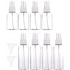 N\A NA 8 Pezzi Bottiglia Spray Vuoti da 50 ml + 100 ml, Flaconi Spray Contenitori Ricaricabili Bottiglia da Viaggio in Plastica Trasparente con 2 Imbuti, per Cosmetici, Profumo, Disinfettanti