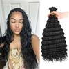 YYQXZG Deep Wave Bulk Braiding Hair 18 Inch Ombre Water Wave Hair No Weft Synthetic Curly Braiding Hair Extensions for Boho Braids (3Pack.1B)