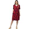 Ulla Popken Midikleid, Bedruckt, mit Knopf Am Ausschnitt 832018 Vestito, Lilla, 64-66 Donna