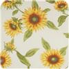 SaRani Coppia Cuscini per Sedia con Fascia Elastica e Imbottitura in Gommapiuma, Coprisedie in Cotone a Fantasia Girasole (4, Girasole, 40x40 cm)