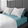 COGAL® - Lenzuolo Sotto con Angoli MATRIMONIALE - 160/180 x 200 x 28 cm - Disponibile in Vari Colori, Materiale 100% Cotone - Made in Italy - TEAL BLUE