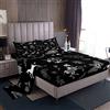 Loussiesd Set da letto con teschio gotico con unicorno e farfalla, lenzuola per bambini e ragazzi con teschio animale, set di lenzuola per letto matrimoniale
