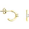 SOFIA MILANI - Orecchini da Donna in Argento 925 - Placcati in Oro - Creoli a Pietra Zircone - E1499