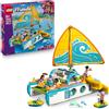 LEGO Friends Avventura sul Catamarano - Set con Barca Giocattolo con Vela Mobile, 4 Mini Bamboline, 2 Figure di Delfino e Accessori - Regalo Creativo di Compleanno per Bambine da 8 Anni in su - 42664