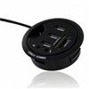 eKit Mdhek - Hub Multifunzione da scrivania con 3 Porte USB + Porte Audio + Lettore di Smart Card
