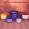 VAMN MAVN Campana tibetana in cristallo di quarzo con design colorato, 432 Hz, satinata, 15,2 cm B+8 G, 25,4 cm, E, 30,5 cm, C, per meditazione, yoga e relax