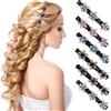 Huiguli 6 Pezzi Fermagli per Capelli Intrecciati con Pietre Cristallo Scintillanti, Sparkling Crystal Stone Braided Hair Clips, Fermagli per Capelli Intrecciati per Donne Ragazze (C)