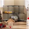 YITAHOME Gabbia per Gatti da Esterno/Interno, Recinto per Gatti con 2 Porte, 1 Scale, Box per Gatti in Metallo a 2 Livelli, Gabbia per Gatti, Chinchilla, Coniglio, Nero, 76 x 76 x 73 cm