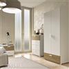 Leroy Merlin Comodino con 2 cassetti in truciolare bianco e rovere L 50 x H 49 x P 39 cm