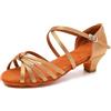 SWDZM Scarpe da Ballo Latino Americano Ragazza Salsa Bambina con Tacco 4cm,Beige,EU 37.5