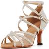 Taoyoule Scarpe da Ballo Donna Salsa Ballo Latino Tacco Glitter Strass Samba Tango Sala da Ballo Pratica Scarpe da Ballo Tacco 7.5 cm