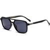 YAMEIZE Occhiali da Sole Classici a Doppio Ponte Rettangolari - per Donna Uomo Retro 70s Pilot Quadrati Vintage Shades Occhiali Guida All'aperto