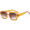 YAMEIZE 70s Retro Double Bridge Occhiali da Sole - da Pilota per Donna e Uomo - Occhiali da Sole Classici Hexagonal Quadrati da Guida