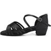 SWDZM Scarpe da Ballo Latino Americano Bambina&Donna Scarpe da Ballo Salsa Bambina con Tacco Basso,Nero Raso,Tacco 3.5cm,Suola in camoscio,36.5 EU