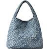 GASSDA Borsa in tessuto e pelle vegana intrecciata, tote, borsetta a tracolla con manico superiore e pochette, da donna