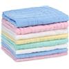 Aolso Mussole Neonato Cotone, 8 Pezzi Asciugamani Bambini, 30x30cm in Classico Stile Tinta Unita Lavette, Colore