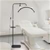 CANEOE Lampada extension ciglia, Lampada a mezza luna a LED, Lampada per ciglia con testa regolabile a 360 gradi, 3200K‑6500K, Altezza Regolabile da 145 a 180cm per tatuatori,studi di bellezza-Nero