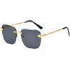 YAMEIZE Vintage Quadrati Occhiali da Sole da Donna Uomo Senza Montatura Occhiali Retrò Moda in Metallo Anni '90 Tendenze Protezione UV400