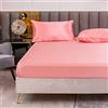 Jemiipee Lenzuola con Angoli in Raso Tinta Unita, Letto Singolo 90x200 cm - Lenzuola Sotto con Angoli Transpirante e Lavabile, Rosa