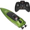 Luqeeg Barca Telecomandata 2.4G, Barche Elettriche Ricaricabili, Giocattolo per Motoscafo con Telecomando Impermeabile Barca Giocattolo Elettrica USB Ad Alta Velocità Barca Telecomandata per Piscine(Verde)