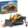 LEGO City Bulldozer Giallo Giocattolo - Set con Veicolo da Cantiere per Costruzioni di Grandi Dimensioni - 3 Minifigure, Mattoncini Aggiuntivi e Segnali Stradali - Regalo per Bambini da 8 Anni - 60466