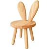 Yier Mei Sgabello in legno massello, con schienale a forma di orecchie di coniglio, per bambini, rotondo, per mangiare, leggere e giocare (colore legno)