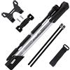 GIYO Mini pompa da pavimento per bici con manometro Pompa per pneumatici per bici portatile e leggera, in alluminio ad alto volume di pompaggio Presta/Schrader Telaio Montaggio Taiwan Made (GM-641)