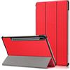 Kepuch Custer Cover per Samsung Galaxy Tab S8 5G 11 SM-X700 SM-X706,S7 SM-T870 SM-T875,PU-Pelle Case Custodia per Samsung Galaxy Tab S8 5G 11 SM-X700 SM-X706,S7 SM-T870 SM-T875 - Rosso