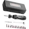 VEVOR Set di Chiavi per Cacciavite Dinamometrico da 1/4" 6,35 mm Gamma di Regolazione Coppia 1,1-7,9 Nm, Cacciavite Dinamometrico con Incremento 1 pollici-libbre, Set Punte Cacciavite Dinamometrico