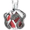 Engelsrufer ERN-25-EDEN-XS-ZIB - Collana da donna in argento Sterling con sfera sonora rossa e zirconi, chiusura a moschettone, senza nichel, dimensioni: 60 + 5 + 5 cm, 50 cm, Argento sterling,