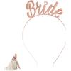 MALOUSUN JGA Bride - Cerchietto per capelli da sposa, accessorio da donna, per decorazione di matrimonio, addio al nubilato (oro rosa)