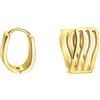 SOFIA MILANI - Orecchini da Donna in Argento 925 - Placcati in Oro - Creoli a Griglia - E2399