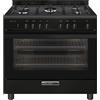 Glem Gas Cucina a Gas 5 Fuochi Forno Elettrico Ventilato con Grill Larghezza x Profondità 90x60 cm Classe A colore Nero - SA965MBK