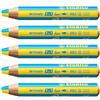 STABILO woody 3 in 1 duo - Matita colorata Multi-Funzione - Mina a 2 Colori - Confezione da 5 - Giallo/Blu Chiaro