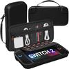 Teyomi Custodia compatibile con Nintendo Switch 2 2025, Custodia rigida protettiva con 12 slot per schede di gioco, Custodia da viaggio portatile per console Nintendo Switch 2 e accessori (PU-Nero)