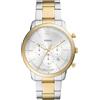Fossil Neutra orologio per uomo movimento Moonphase multifunzione con bracciale in acciaio o cinturino in pelle, 44 mm, Tono Oro e Argento